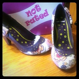Purple Floral Heels
